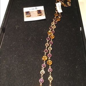 Swarovski crystal necklace and earring set